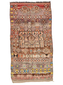  Berber Moroccan - Mid Atlas Vintage Teppe 193X352 Ekte Moderne Håndknyttet Brun/Mørk Rød (Ull, )