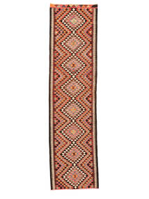  Herki Kelim Vintage Teppe 93X347 Ekte Orientalsk Håndvevd Teppeløpere Mørk Rød, Brun (Ull, Tyrkia)