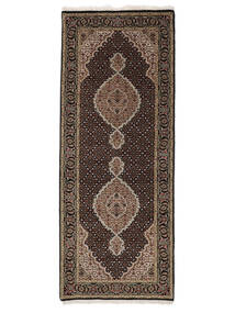  Tabriz Royal Teppe 81X203 Ekte Orientalsk Håndknyttet Teppeløpere Svart/Mørk Brun ( India)