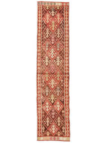  Herki Vintage Teppe 86X370 Ekte Orientalsk Håndknyttet Teppeløpere Mørk Rød/Brun (Ull, )