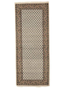  Mir Indisk Teppe 82X202 Ekte Orientalsk Håndknyttet Teppeløpere Mørk Brun/Svart (Ull, India)