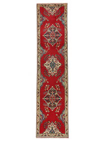  Tabriz Teppe 83X352 Ekte Orientalsk Håndknyttet Teppeløpere Mørk Rød/Brun (Ull, )