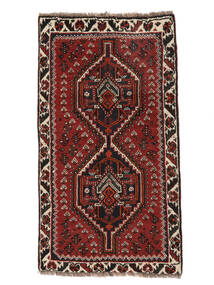  Orientalsk Shiraz Teppe Teppe 73X133 Svart/Mørk Rød (Ull, Persia/Iran)