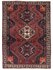  Shiraz Teppe 125X174 Ekte Orientalsk Håndknyttet Svart/Mørk Rød (Ull, )