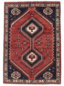  Shiraz Teppe 133X190 Ekte Orientalsk Håndknyttet Mørk Rød/Svart (Ull, )