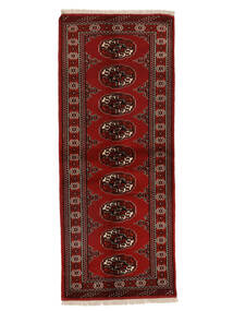 82X198 Turkaman Teppe Orientalsk Løpere Svart/Mørk Rød (Ull, Persia/Iran)