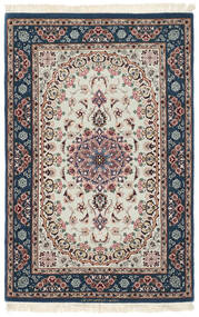  84X130 Isfahan Silkerenning Teppe Teppe Svart/Brun Persia/Iran 
