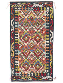 Kelim Afghan Old Style Teppe 103X196 Svart/Brun (Ull, Afghanistan)