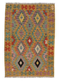  Orientalsk Kelim Afghan Old Style Teppe 107X153 Brun/Mørk Rød (Ull, Afghanistan)