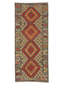  Orientalsk Kelim Afghan Old Style Teppe Teppe 83X199 Teppeløpere Brun/Mørk Rød (Ull, Afghanistan)