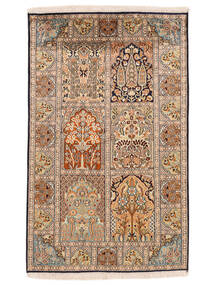  Orientalsk Kashmir Ren Silke Teppe 96X153 Brun/Beige (Silke, India)