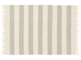Cotton stripe Teppe - Grå / Off white